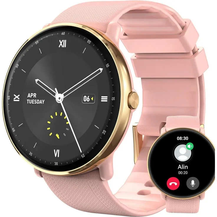 VIVITAR Gerpeng Smartwatch, Fitnessuhr mit Bluetooth-Telefonie, 1,43 Zoll AMOLED-Display, 25 Tage Standby, IP68 wasserdicht, kompatibel mit iOS und Android, 111 Sportmodi, Schnellladefunktion, Zyklusverfolgung