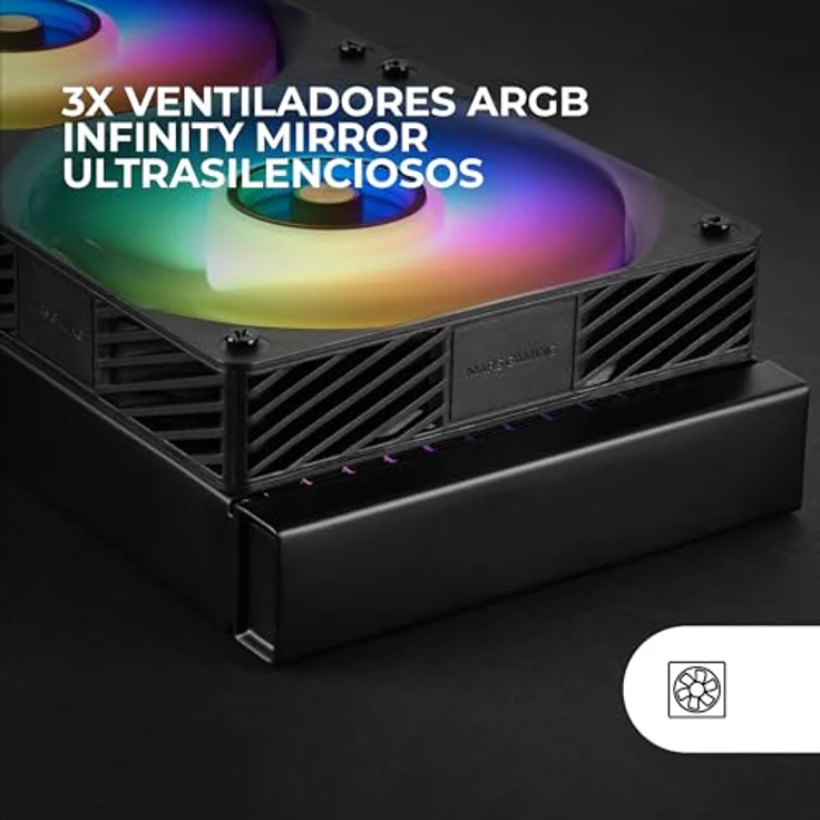 Mars Gaming ML-VISIONPRO360, All-in-One CPU Wasserkühler mit drei 120-mm-Lüftern und mehrfarbiger LED-Beleuchtung, Schwarz – Bild 2