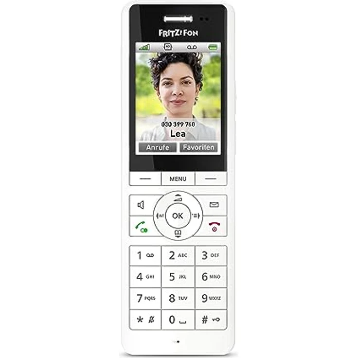 AVM FRITZ!Fon X6 White DECT-Komforttelefon (hochwertiges Farbdisplay, Full-Duplex-Freisprechen, HD-Telefonie, Internet-/Komfortdienste, weiß, deutschsprachige Version – Bild 2