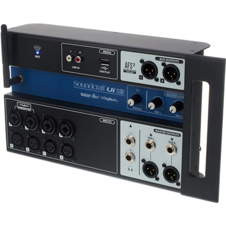 Soundcraft Ui12, 12 Kanal Digital Mischpult mit integrierter Stagebox, WiFi/Ethernet und Lexicon Effekten
