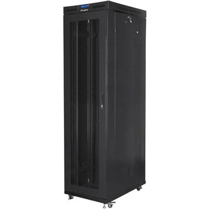 Lanberg 19" 47U Netzwerk Rack mit LCD Display, perforierte Tür, Schwarz RAL 9004