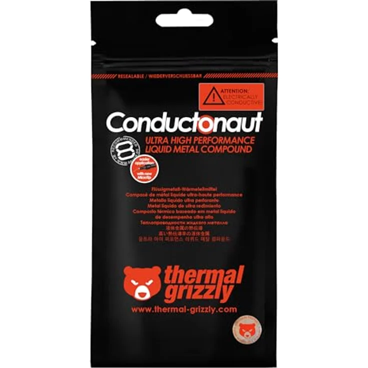 Thermal Grizzly Conductonaut Flüssigmetall-Wärmeleitpaste - 1 Gramm – Bild 10