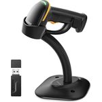 Inateck BCST-35, Kabelloser 2D Barcode Scanner mit 2600mAh Akku und intelligentem Ständer, Bluetooth und APP Unterstützung, gelb