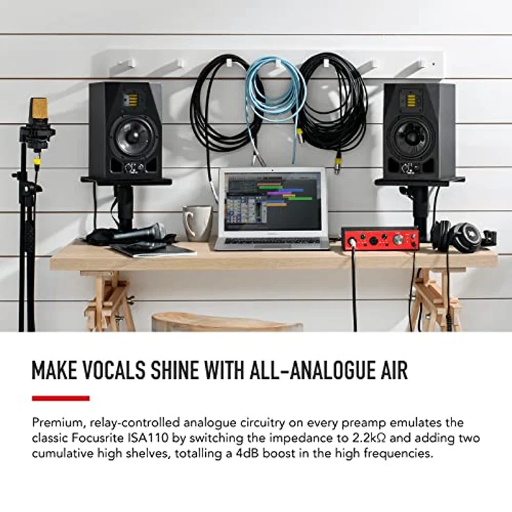 Focusrite Clarett+ 2Pre Audio-Interface mit USB-C-Bus für die Musikproduktion, mit zwei professionellen Vorverstärkern und leistungsstarken, transparent klingenden Kopfhörerausgängen/Hi-Z-Eingängen – Bild 3