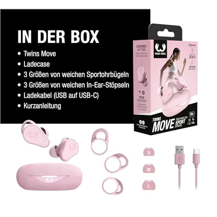 Fresh n Rebel Twins Move In-Ear Bluetooth Kopfhörer, kabellos TWS, 6 h Laufzeit, IPX4, pink, versandkostenfrei – Bild 7