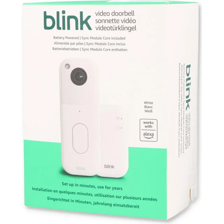 Blink Videotürklingel 2 mit Sync-Basismodul, HD Kopf-bis-Fuß-Aufnahme, schwarz