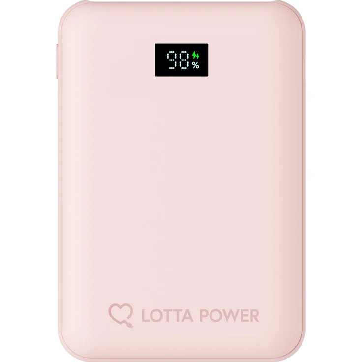 Lotta Power Mini 10.000 mAh Powerbank, 20W Schnellladen, LED-Display, USB-C, Rosé