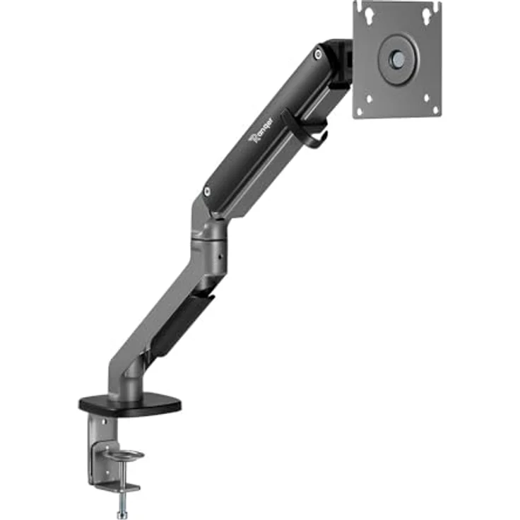 Ranqer Monitorhalterung Pro, für 17-32 Zoll Bildschirme, VESA 75 & 100 mm, Höhenverstellbar, 360° Rotation, schwenk- und neigbar, bis 9 kg, mit Kabelmanagement, schwarz – Bild 1
