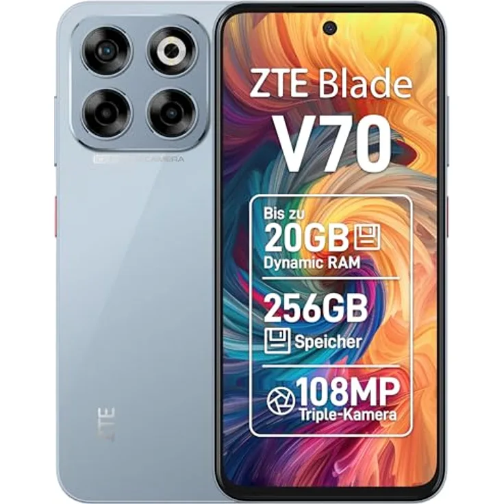 ZTE Blade V70 Smartphone, 256 GB Speicherplatz, 108 MP Kamera