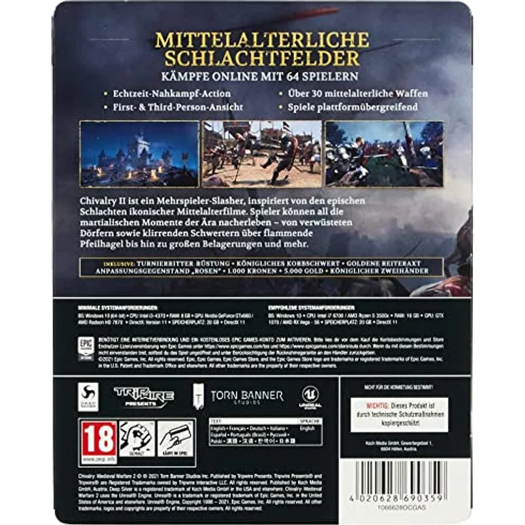 Deep Silver Chivalry 2 Steelbook Edition, PC-Game (64-Bit) mit Cross-Play und digitalem Content – Bild 2