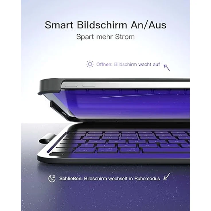 Inateck Ultraleichte Tastatur Hülle für iPad 10 Gen 2022,iPad Air 5/4 (2022/2020),iPad Pro 11 4/3/2/1,Hoch-/Querformat Verwenden, QWERTZ, mit Stifthalter, BK2007 – Bild 5