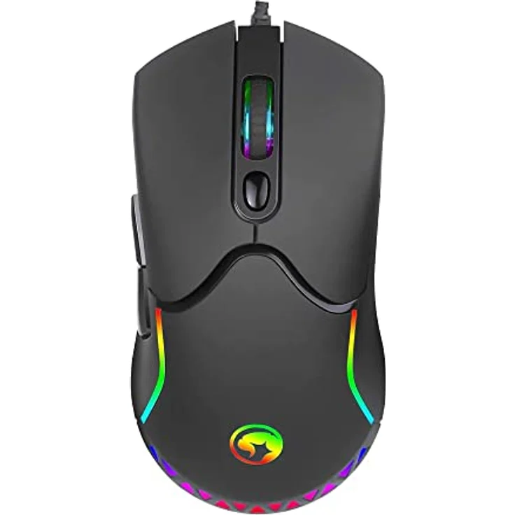 Marvo M359 Gaming-Maus mit 800-3200 DPI, RGB-Beleuchtung, Schwarz – Bild 1