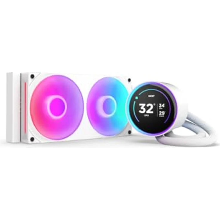 NZXT Kraken Elite 240 RGB - AIO CPU-Flüssigkeitskühler - Weiß, 240mm Radiator, F240 RGB Core-Lüfter, Anpassbares 2.72“ IPS-LCD, Turbine Pump - Intel LGA 1700, 1200/115X, 1851 - AMD AM5, AM4 – Bild 1