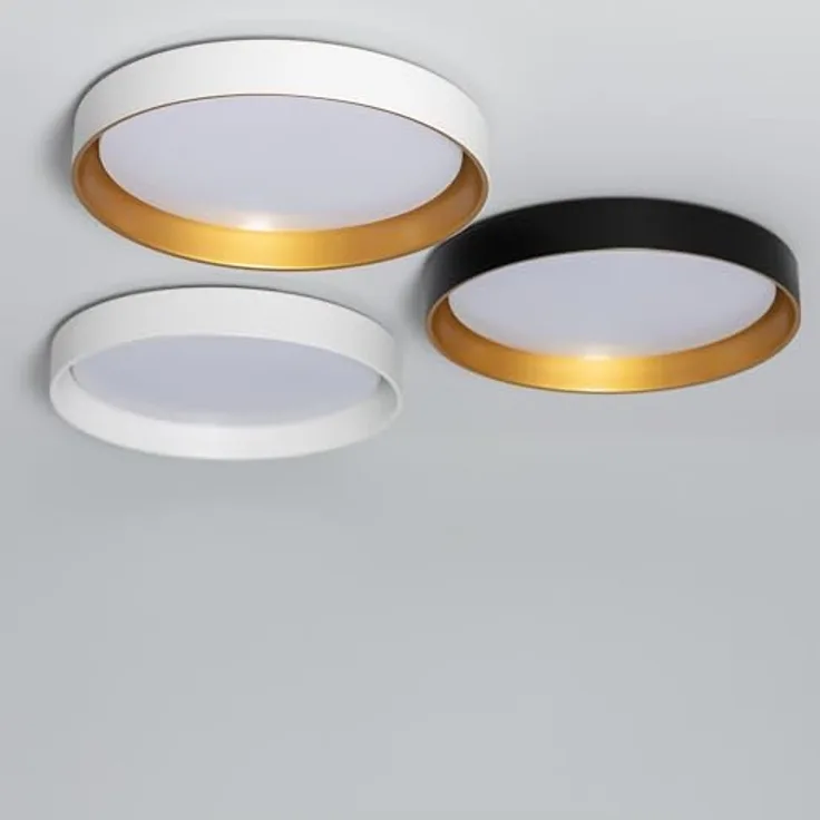 LEDKIA LIGHTING Plafón LED 30W Circular de Metal CCT Seleccionable Big Broadwey CCT Weiß/Gold, Smarte Deckenbeleuchtung mit zuverlässiger Langlebigkeit