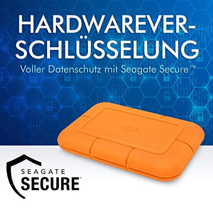 LaCie Rugged SSD STHR4000800 - SSD - verschlüsselt - 4 TB - extern (tragbar) - USB 3.2 Gen 2 - Thunderbolt 3 (USB-C Steckverbinder) - Self-Encrypting Drive (SED) - mit Seagate Rescue Data Recovery – Bild 4
