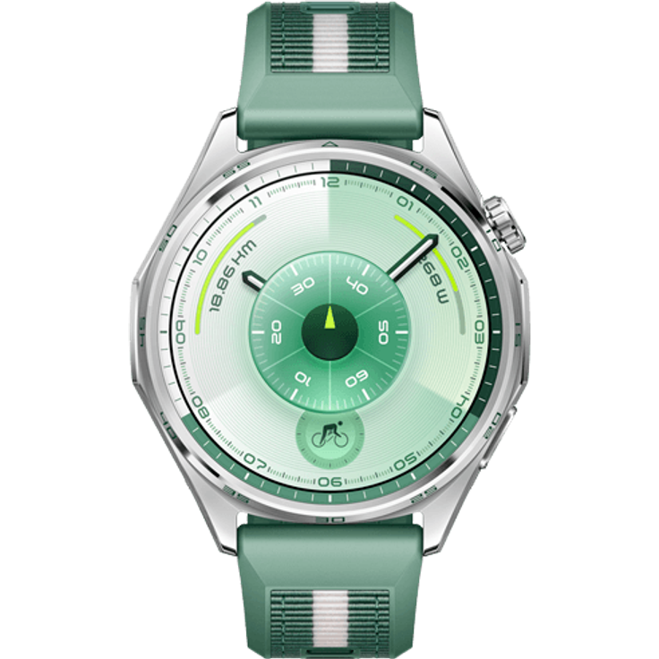 Huawei Watch GT 6, 46mm Smartwatch in Silber mit grünem Armband und umfangreichen Fitness-Features – Bild 1