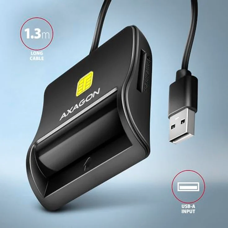 AXAGON CRE-SM3SD, USB Smart Card & SD/microSD/SIM Card FlatReader, vielseitiges Kartenlesegerät – Bild 5