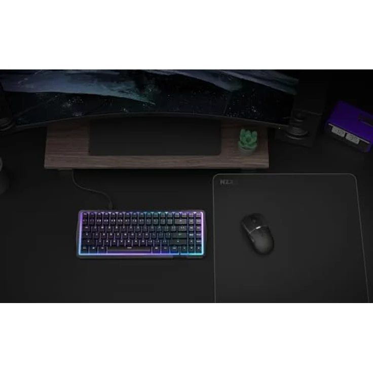 NZXT Zone Elite L Mauspad, 400 mm x 400 mm, Nano-Gewebestoff, rutschfeste Schaumstoffbasis, spritzwasserfest, schwarz – Bild 2