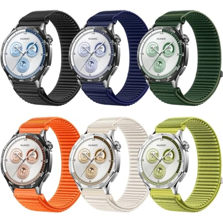 GIOPUEY Nylon Ersatzarmband für Amazfit Active Max/Balance 2/Bip 6, geflochtenes Outdoor Sport Loop Strap Band - DarkGreen, elastisch und luftdurchlässig – Bild 3