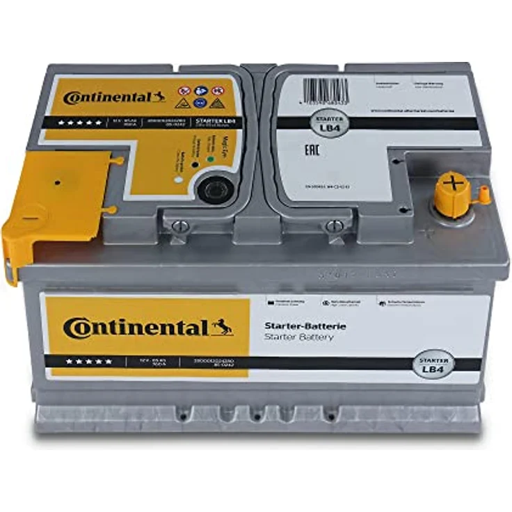 Continental Starterbatterie 12V 85Ah 760A/EN LB4, Blei-Kalzium-Batterie mit kompakten Abmessungen 315x175x175 mm, Gewicht 18,8 kg – Bild 4