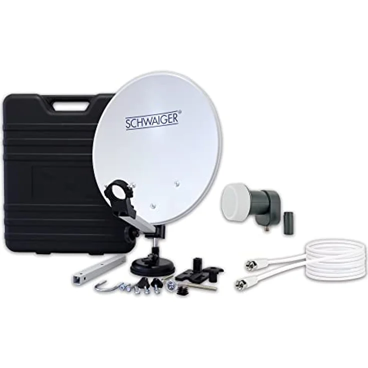 Schwaiger mobiles Camping SAT Set Satellitenanlage im Koffer 35 cm Single LNB – Bild 2