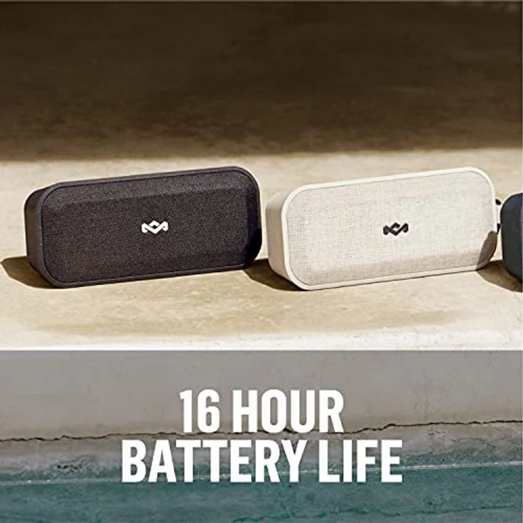 House of Marley No Bounds XL Bluetooth Lautsprecher, wasserdicht, staubdicht & sturzsicher IP67, schwimmfähig, 16 Stunden Akku, Karabiner, Schnellladung, sehr robust, Dual-Pairing, Mikrofon, black – Bild 8
