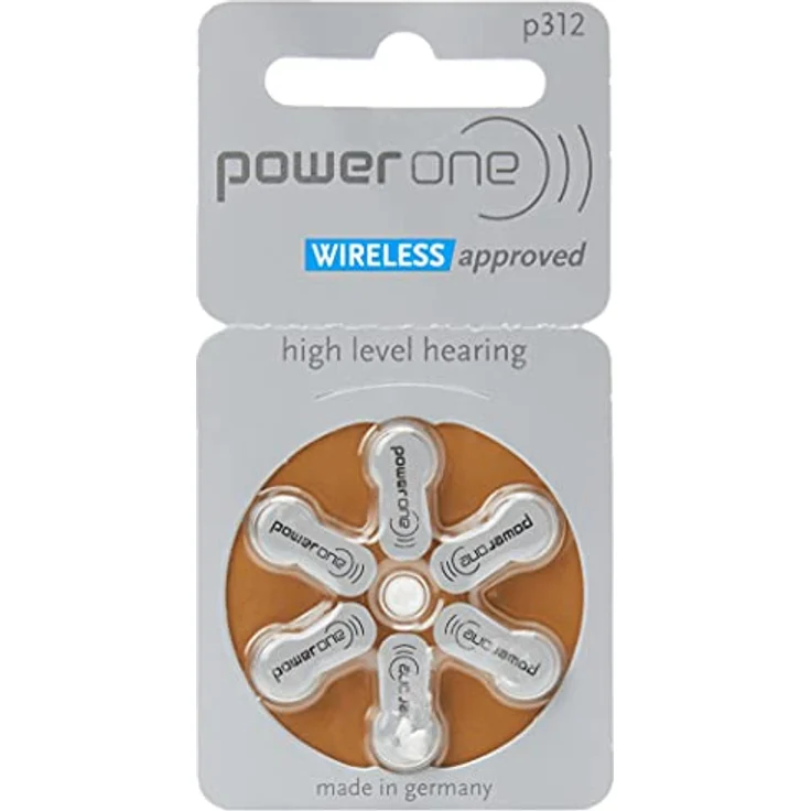 power one 6er-Pack Hörgeräte-Batterien p312 (braun), 1,45 Volt, 170 mAh – Bild 2
