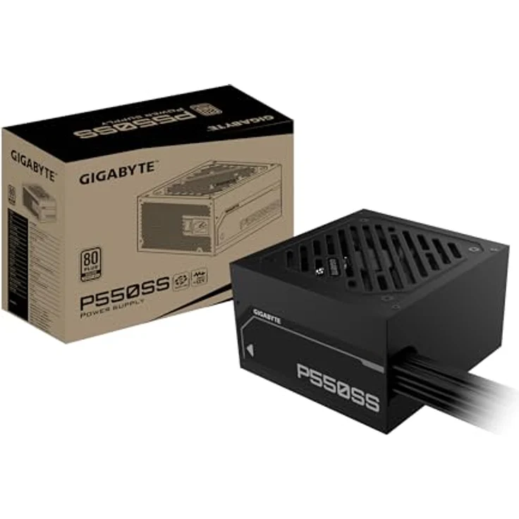 Gigabyte GP-P550SS, 550W PC Netzteil mit 80 PLUS SILVER Effizienz, aktiver PFC und 120mm FDB Lüfter, Schwarz – Bild 1