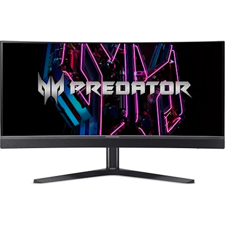 Acer Predator X34V Gaming Monitor 34 Zoll (86 cm Bildschirm) UWQHD, OLED, 175Hz DP/Type-C, 100Hz HDMI, 0.03ms(GTG), Curved, höhenverstellbar, FreeSync Premium, Schwarz – Bild 2