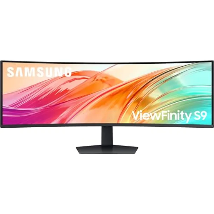 SAMSUNG ViewFinity S95UF, 49 Zoll Curved 4K DQHD Monitor, 5120 x 1440, 120 Hz, 5 ms, VESA DisplayHDR 400, USB-C, Eye Saver Mode, Flicker Free, Schwarz