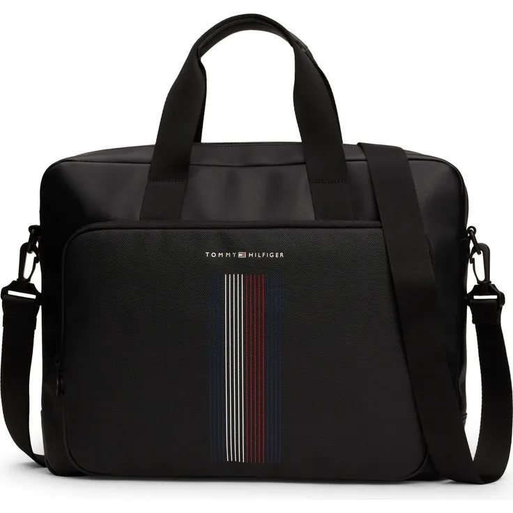 Tommy Hilfiger Laptoptasche aus Polyurethan, Black, 41 cm x 32 cm x 9 cm