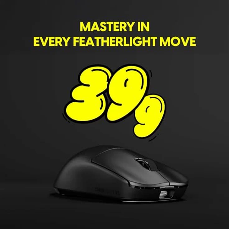 Pulsar X2 Crazylight Wireless Medium Gaming Maus, optischer Sensor, 5 konfigurierbare Tasten, Jet Black – Bild 3