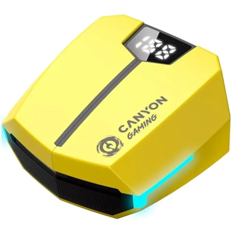 CANYON GTWS-2 In-Ear Kopfhörer, Bluetooth 5.3 mit Berührungssteuerung und Gaming-Modi, Gaming Yellow – Bild 1