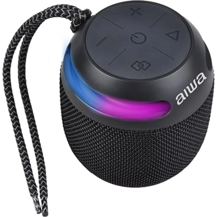 Aiwa Tragbare Bluetooth-Lautsprecher BST-100/BK, Schwarz, kompakter Bluetooth Lautsprecher mit tragbarem Design – Bild 1