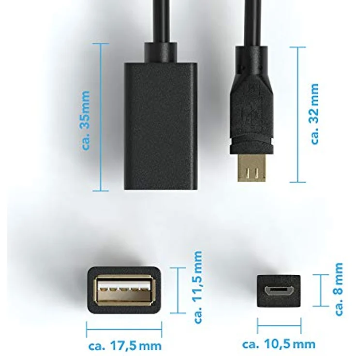 JAMEGA Micro USB auf USB OTG Adapter, kompatibel mit Samsung, Google, Huawei, Sony Xperia, für HDDs und USB-Sticks, schnelle Datenübertragung – Bild 4