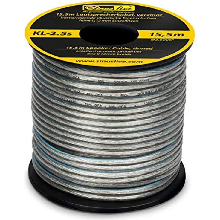 Sinuslive KL-2,5s Lautsprecherkabel Minispule 15,5 Meter / 2x 2,5mm² – Bild 1