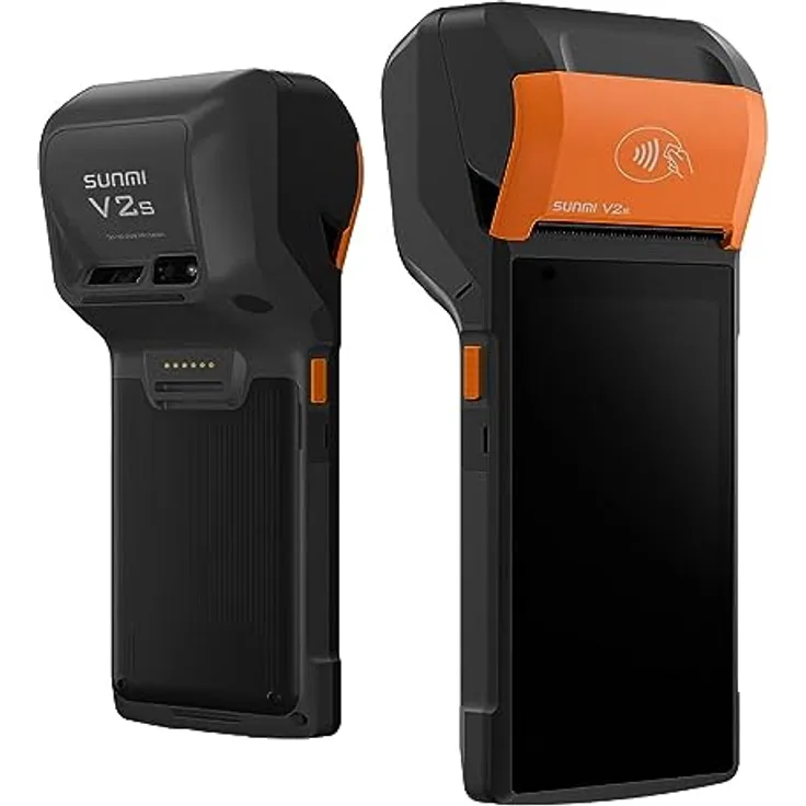 Sunmi T5940 V2S, 4G Barcode-Scanner mit 2GB RAM, 16GB Speicher, 5,45 Zoll Multi-Touchdisplay, Orange-Schwarz