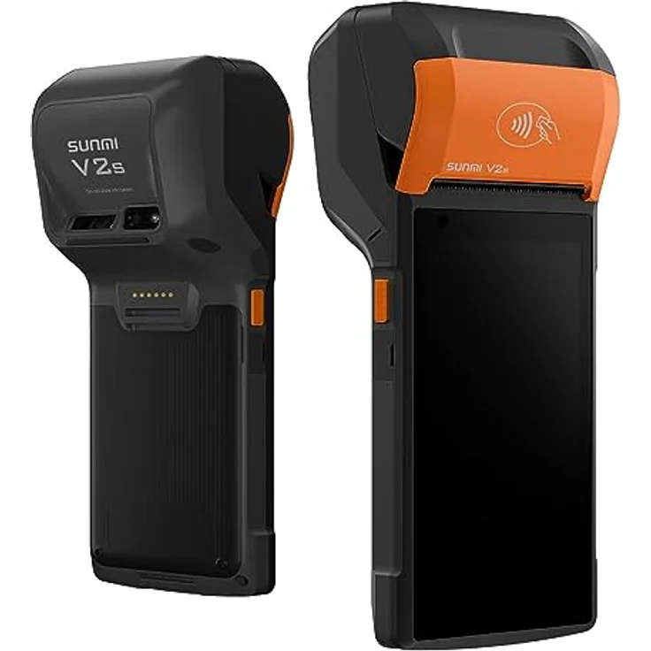 Sunmi T5940 V2S, 4G Barcode-Scanner mit 2GB RAM, 16GB Speicher, 5,45 Zoll Multi-Touchdisplay, Orange-Schwarz – Bild 1