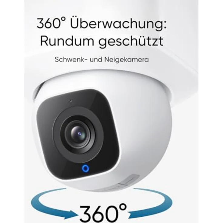 eufy Security E30 Floodlight Camera, Netzwerkkamera mit 360° Pan & Tilt, 2K Videoauflösung, KI-Detektion, wetterfest, Weiss/Schwarz – Bild 2