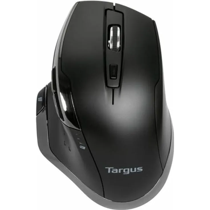 Targus Anti Microbial Ergonomic BlueTrace Mouse (Kabellos), Maus, Schwarz