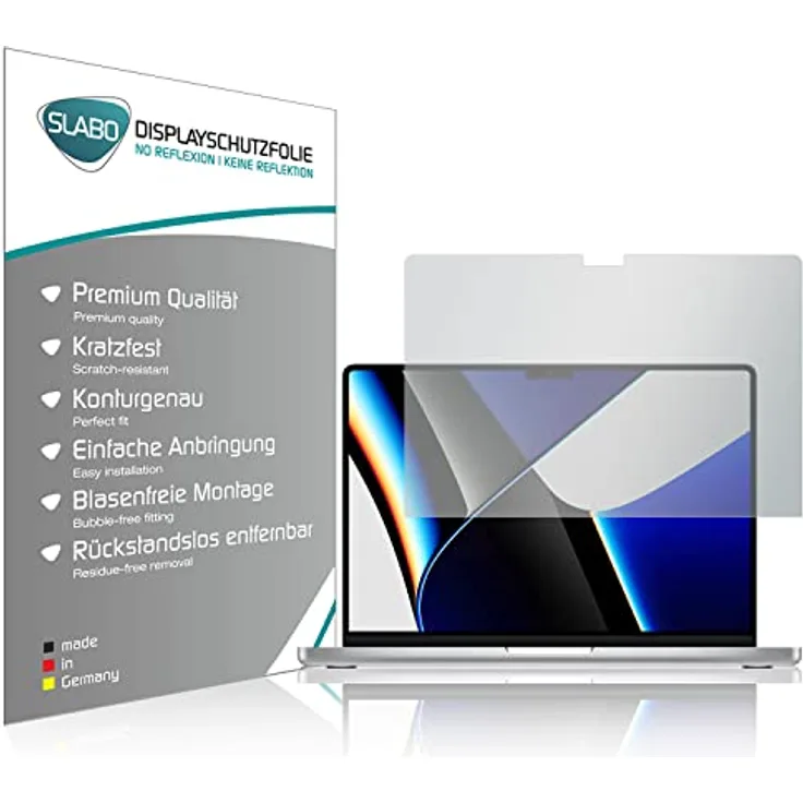 2x Slabo Displayschutzfolie für MacBook Pro 14" (2021) MATT "No Reflexion" Displayfolie Schutzfolie Folie