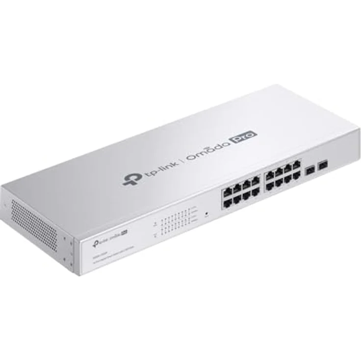 TP-Link Omada Switch, rackbarer 16 Gigabit Ports, Metallgehäuse, zentrale Verwaltung und hohe Übertragungsgeschwindigkeit bis zu 1 Gbps