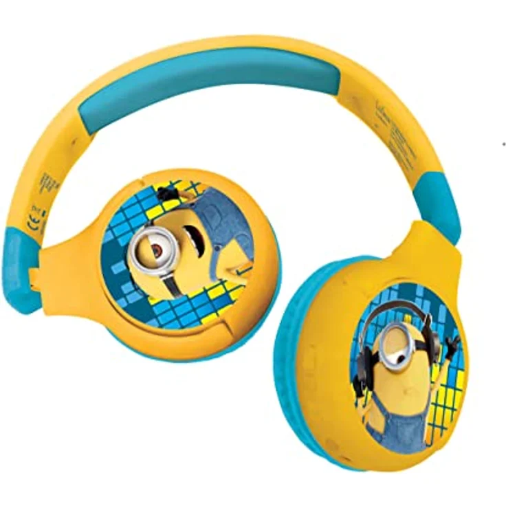 Lexibook Minions Kopfhörer, 2-in-1 Bluetooth Kopfhörer mit 12 Stunden Akkulaufzeit, Kindersicherheit bis 85 dB, faltbar und verstellbar – Bild 2