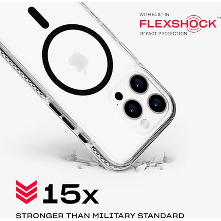 tech21 EvoCrystal für iPhone 16 Pro MagSafe Hülle 15x nach Militärstandard getestet - Schwarz – Bild 3