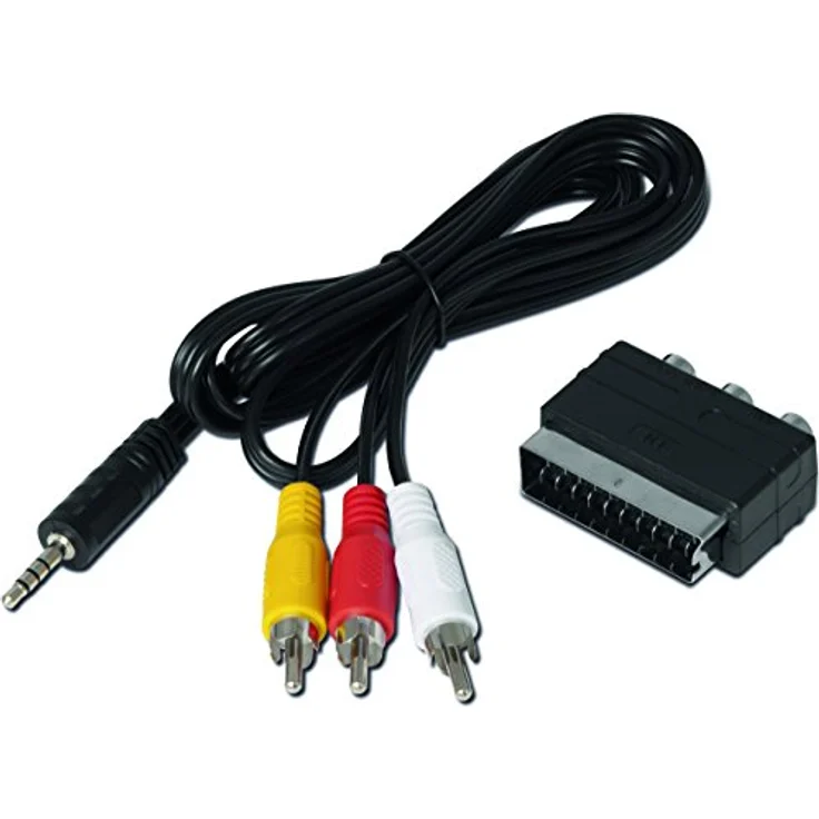 TechniSat Adapter Set - Video-/Audio-Kabelkit - Schwarz - für DigiPal T2 DVR, T2 HD, DIGIT S3 HD, TechniStar S5, S6 (0000/3649) – Bild 2
