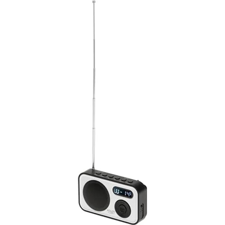 Adler AD 1906 PLL AM/FM Digitalradio, modernes Kofferradio mit USB-C, 20 Speicherplätzen, Alarmfunktion, weiß schwarz – Bild 3