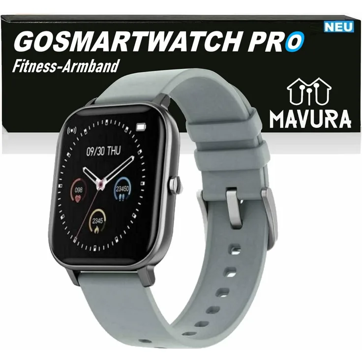 MAVURA GOSMARTWATCH PRO Smartwatch Bluetooth Fitnesstracker Fitness Armband für Android und Apple iOS, wasserdicht, Herren & Damen, wählbare Farben