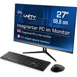 All-in-One-PC CSL Unity F27B-JLS, 68,58 cm (27 Zoll, 1920x1080 Full HD) - Leistungsstarker AIO (Intel Pentium N6000 CPU 4x3300 MHz, 256 GB SSD, 8 GB DDR4-RAM, Windows 11 Home), schwarz