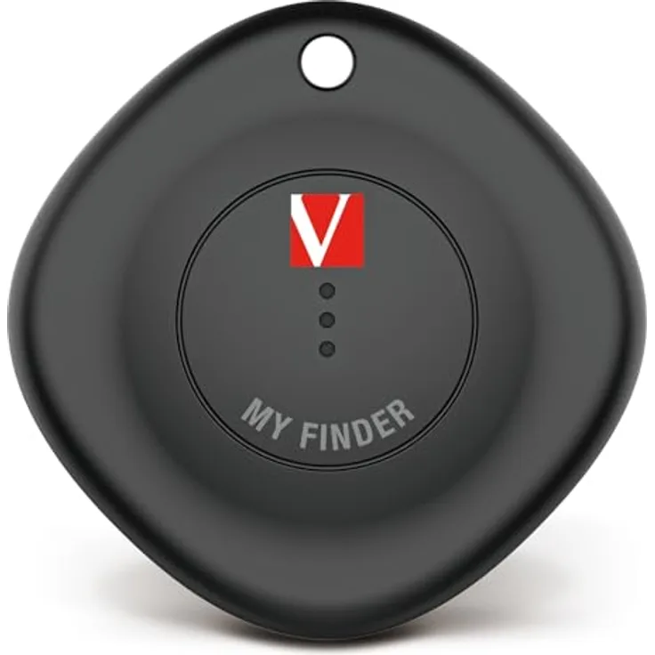 Verbatim My Finder, Bluetooth Tracker für Rucksack, Koffer, Geldbörse, Schlüssel, kompatibel mit Apple „Wo ist?“, Schlüsselfinder mit austauschbarer Batterie, schwarz