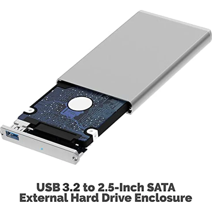 Sabrent Festplatten - Zubehör Gehäuse Ultra Slim USB 3.0 2,5 Zoll SATA Externe Aluminium Festplattengehäuse [Silber mit Alu-Finish] (EC-UM30) – Bild 2